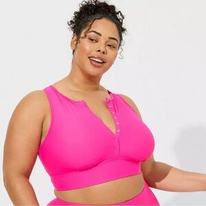 Like New Torrid Wireless Henley Swim Bikini Top